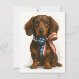 Postal Patriotic Dachshund