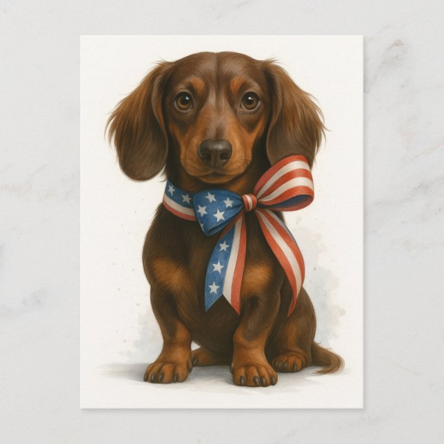 Postal Patriotic Dachshund (Anverso)