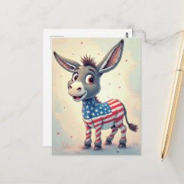 Postal Patriotic Flag Donkey Vote