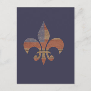 Postal Patriotic Fleur De Lis