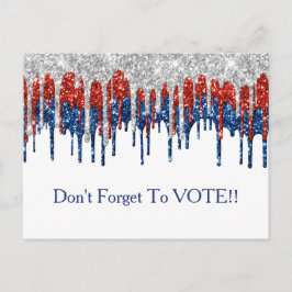 Postal Patriotic Glitter Drip Border Vote Reminder