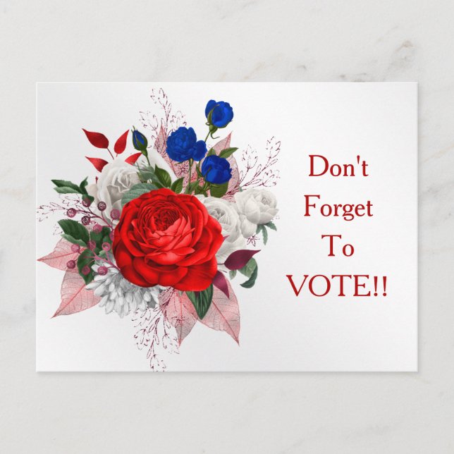 Postal Patriotic Rose Bouquet Vote Reminder (Anverso)