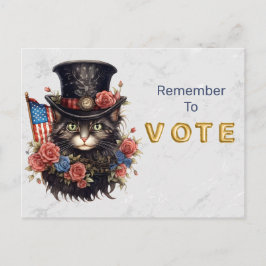 Postal Patriotic Star Spangled Cat Vote