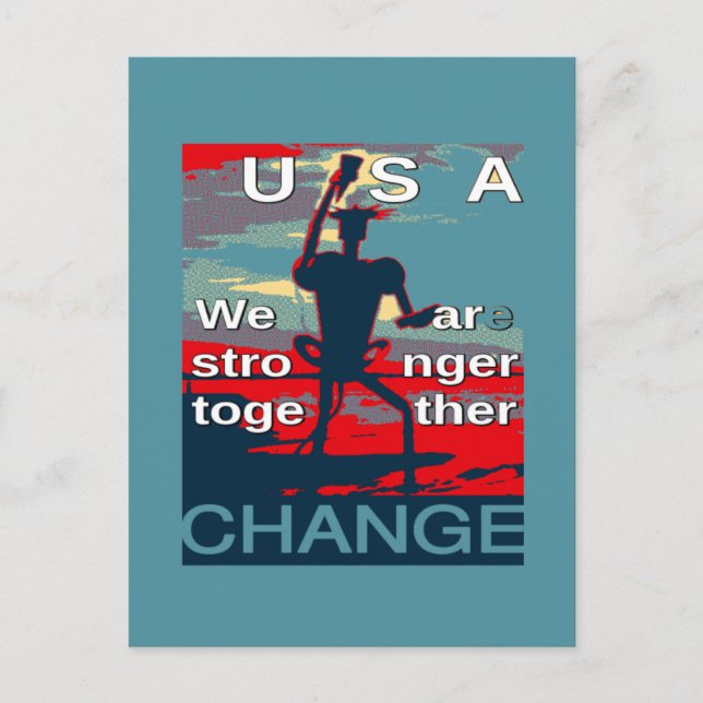 Postal Patriotic USA Hope Graphic Art Print Design (Anverso)