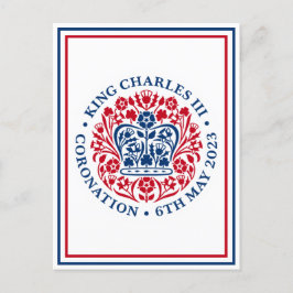 Postal Patriótico del logotipo de coronación real del rey