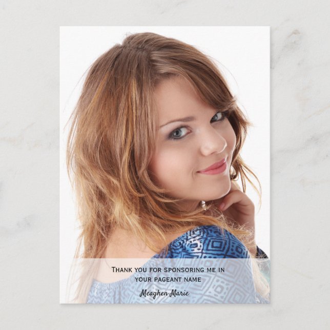 Postal Patrocinador De Concursos Gracias Foto (Anverso)