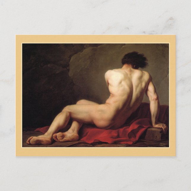 Postal Patroclus por Jacques Louis David (Anverso)