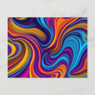 Postal Patrón abstracto dinámico y arremolinado con vibra