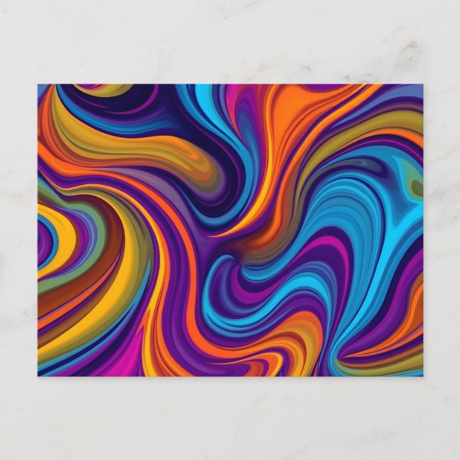 Postal Patrón abstracto dinámico y arremolinado con vibra (Anverso)