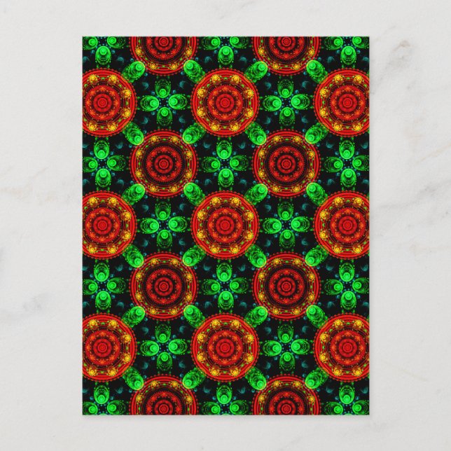 Postal Patrón abstracto elegante boho moderno floral #504 (Anverso)