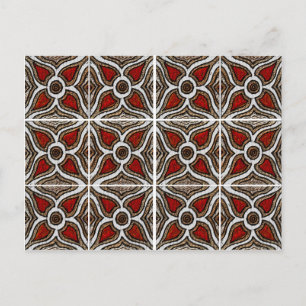 Postal Patrón abstracto inspirado en los Azulejos portugu