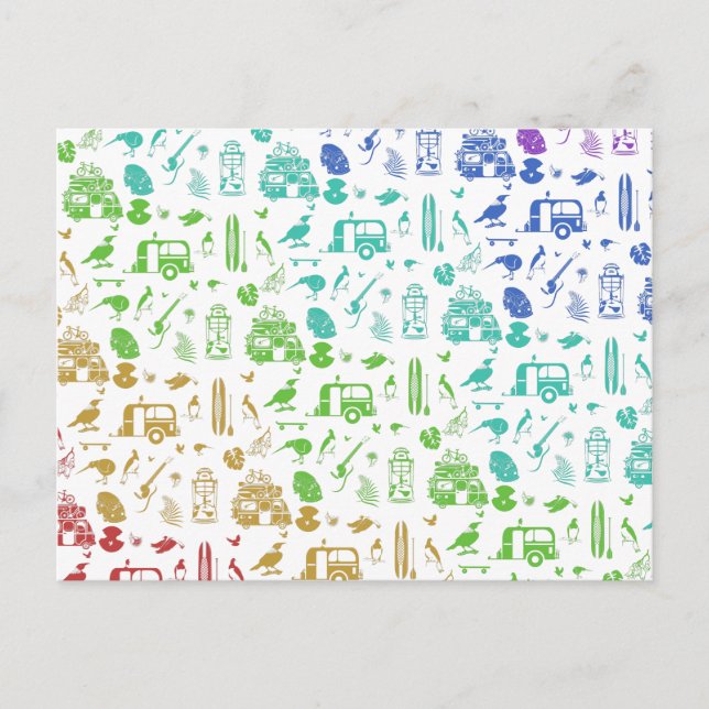 Postal Patrón arcoiris de Nueva Zelanda (Anverso)