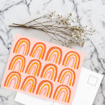 Postal Patrón arcoiris dulce Naranja rosa<br><div class="desc">Agregue su propio texto al frente y al reverso,  o cambie los colores. ¡Echa un vistazo a mi tienda por más!</div>