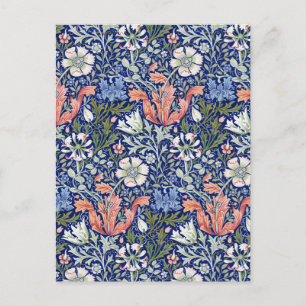 Postal Patrón Art Nouveau floral de William Morris Compto