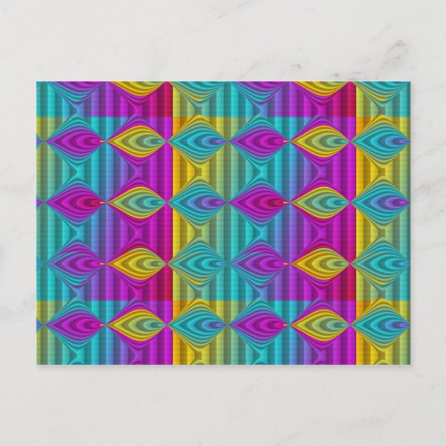 Postal Patrón ARTs - franjas de color 3D 21 (Anverso)