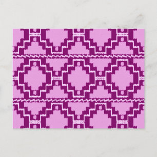 Postal Patrón Azteca Ikat - Ametista morado y violeta
