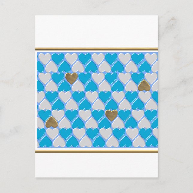 Postal Patrón bávaro azul y blanco. (Anverso)