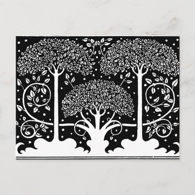 Postal Patrón Beardsley de árbol Art Nouveau (Anverso)