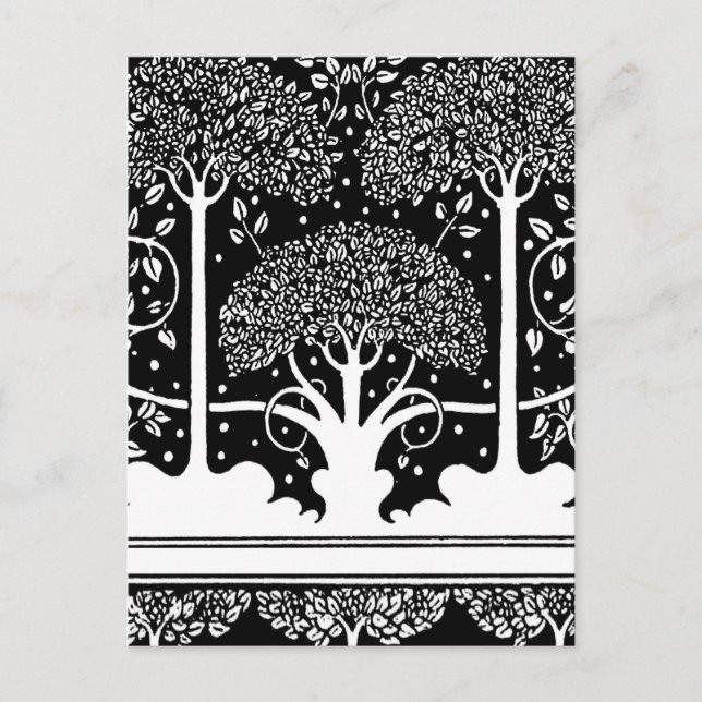 Postal Patrón Beardsley de árbol Art Nouveau (Anverso)