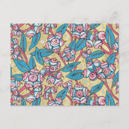 Postal Patrón botánico de planta australiana Eucalyptus S