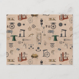 Postal Patrón científico mecánico de la ingeniería antigu