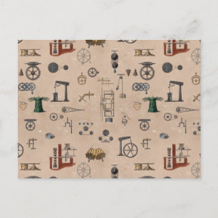 Postal Patrón científico mecánico de la ingeniería antigu