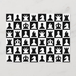 Postal Patrón clásico de tablero de ajedrez blanco y negr