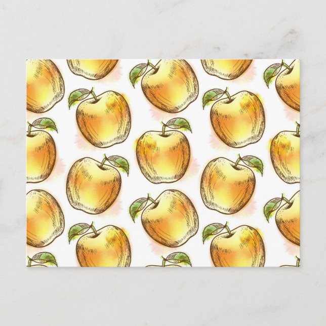 Postal Patrón con manzana amarilla (Anverso)