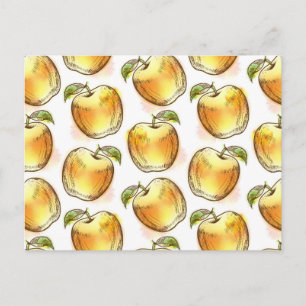 Postal Patrón con manzana amarilla