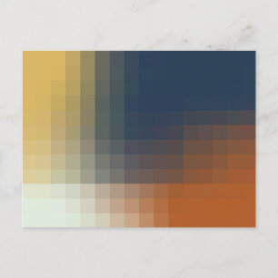 Postal Patrón contemporáneo moderno Naranja azul amarillo