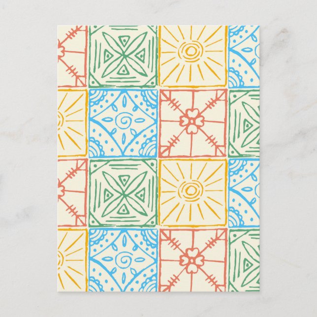 Postal Patrón continuo de baldosas al estilo de Amalfi co (Anverso)