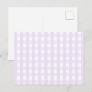 Postal Patrón continuo de gingham de lila pintado a mano