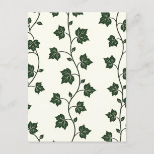 Postal Patrón continuo de hiedra verde clásico