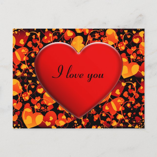 Postal Patrón CORAZÓN ART 8 + corazón + tu texto (Anverso)