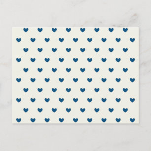 Postal Patrón Corazones Azules