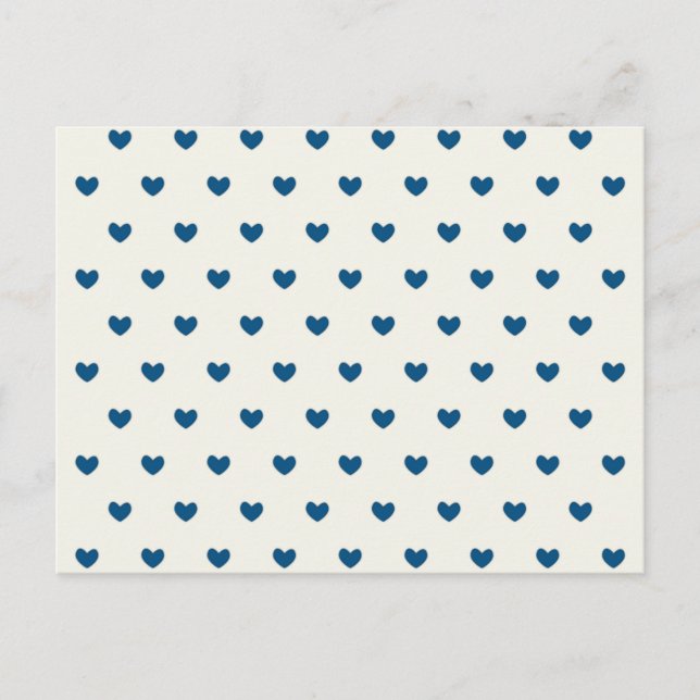 Postal Patrón Corazones Azules (Anverso)