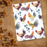 Postal Patrón de acuarela de pollos y huevos coloridos<br><div class="desc">En esta carta colorida se puede disfrutar de este caprichoso patrón de gallinas y huevos. Siempre puedes añadir tu propio texto. Avísame si quieres hacer algo personalizado. Si lo compras,  ¡gracias! Asegúrate de compartir una foto en Instagram de ella en acción y etiquetarme @shoshannahscribbles :)</div>