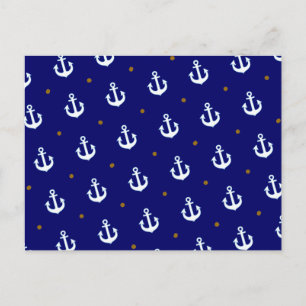 Postal patrón de anclajes blancos pequeños