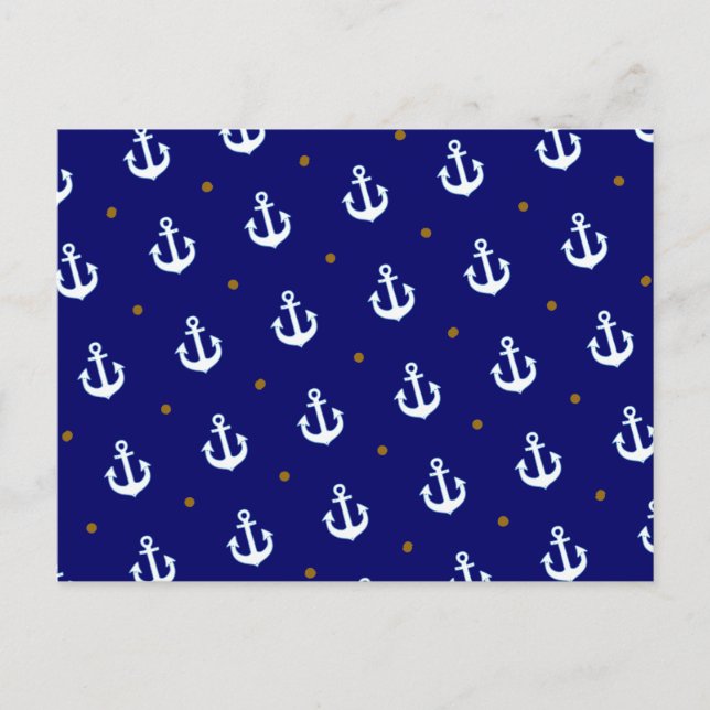 Postal patrón de anclajes blancos pequeños (Anverso)