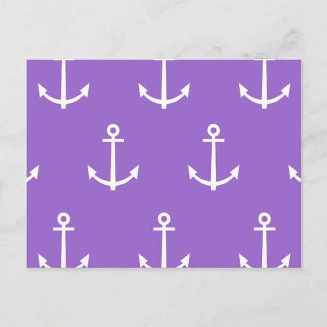 Postal Patrón de anclas moradas y blancas 1 (Anverso)