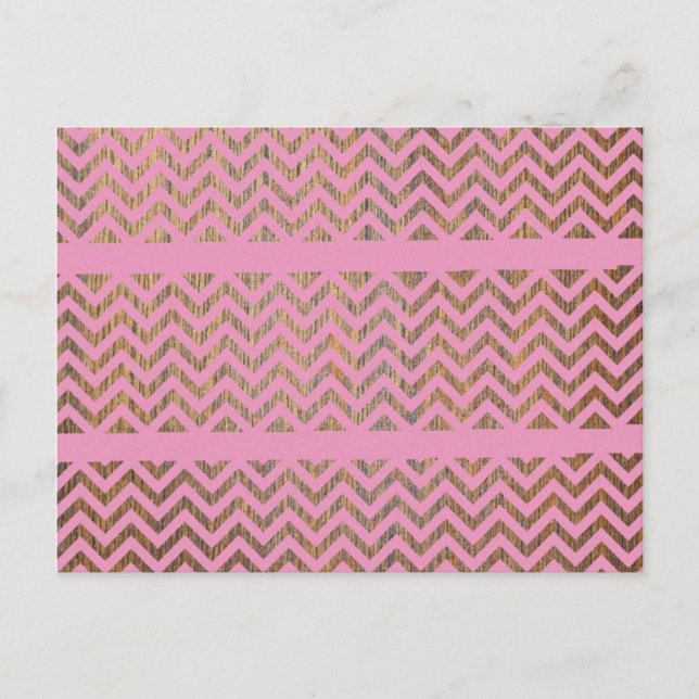 Postal Patrón de Andes Zigzag, Chevron de Madera Rosa Gir (Anverso)