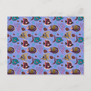 Postal Patrón de animales acuáticos   vida submarina en e