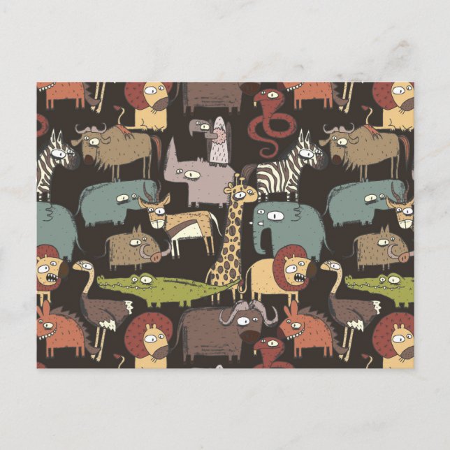 Postal Patrón de animales africanos (Anverso)