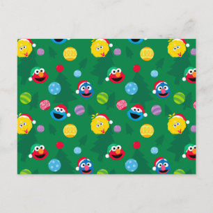 Postal Patrón de árbol de Navidad de Sesame Street