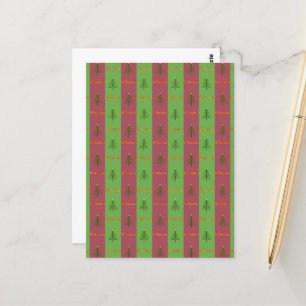 Postal Patrón de árbol de Navidad del viejo mundo Evergre