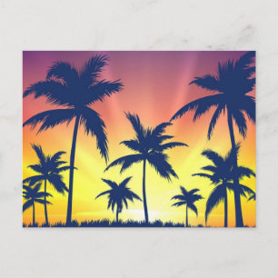 Postal Patrón de árbol de palma