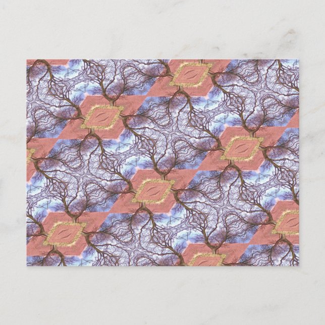 POSTAL PATRÓN DE ÁRBOLES Y CAMPOS (Anverso)