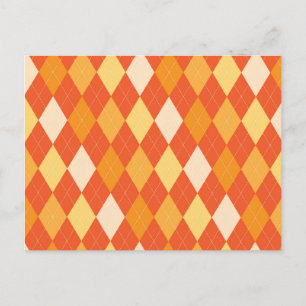 Postal patrón de argyle naranja