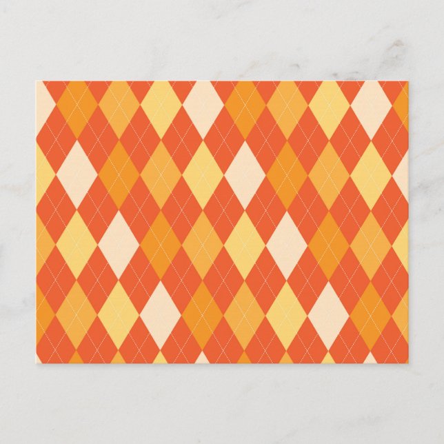 Postal patrón de argyle naranja (Anverso)