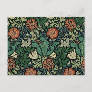 Postal Patrón de Art Nouveau floral William Morris Compto